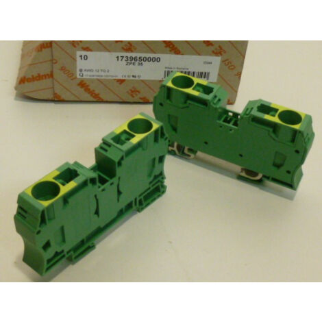bloc de jonction - a ressort - 35 mm2 - vert / jaune - weidmuller 1739650000