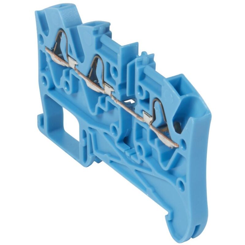 Bloc de jonction de passage à ressort Viking3 avec 1 jonction 3 conducteurs 1 entrée 2 sorties pas 5mm bleu (037241)