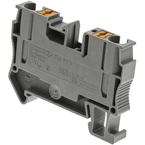 Bloc de jonction de traversée Phoenix Contact PT 6, 10mm², Enfichable, Gris ( Prix pour 1 )