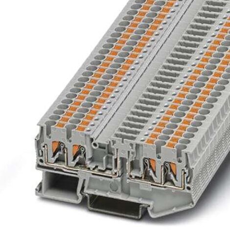 Bloc de jonction de traversée Phoenix Contact PTC, 4 pôles , 5.2mm, Enfichable, 20A ( Prix pour Paquet de 50 )