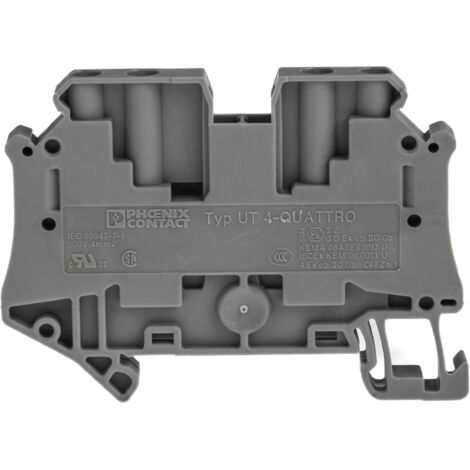 Bloc de jonction de traversée Phoenix Contact UT 4-QUATTRO, 0.14  6mm², A visser, Gris ( Prix pour Paquet de 5 )