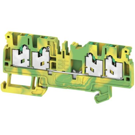Bloc de jonction de traversée Weidmuller AS4C 2.5 PE, Enfichable, Vert/Jaune ( Prix pour Paquet de 10 )