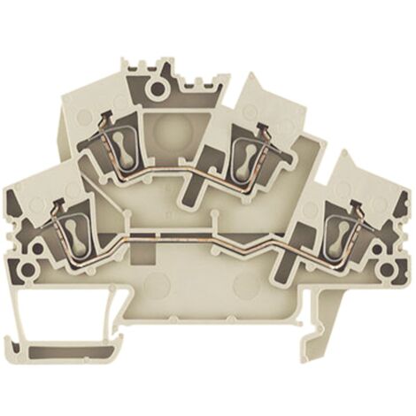 Bloc de jonction de traversée Weidmuller Z, 2.5mm², Cage à ressort, Beige ( Prix pour Paquet de 5 )