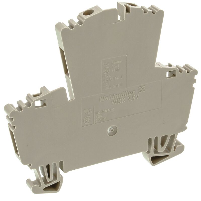 Bloc de jonction à deux étages Weidmuller wdk, 2.5mm², a visser, Beige foncé ( Prix pour Paquet de 10 )