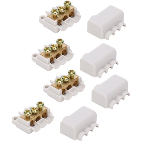 Bloc de jonction en T 400V 60A, 4 pôles, répartiteur électrique industriel pour câblage (1 entrée, 2 sorties) - ZK-306