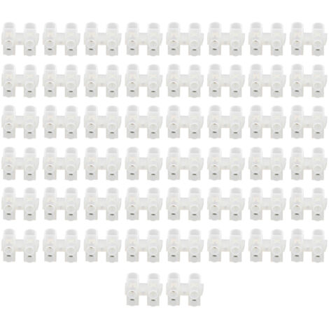 Bloc de jonction ignifuge 50 pièces, connecteur filaire traversant 30A pour fournitures industrielles, 2 entrées/2 sorties