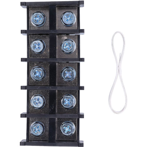 Bloc de jonction rail DIN 5Pcs 200A, Haute conductivité électrique, Borne à vis 600V, Installation facile
