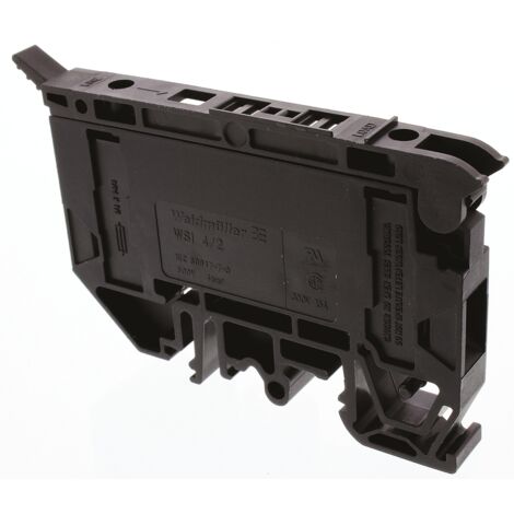 Bloc de jonction rail DIN à fusible Weidmuller W, 4mm², A visser, Noir ( Prix pour 1 )