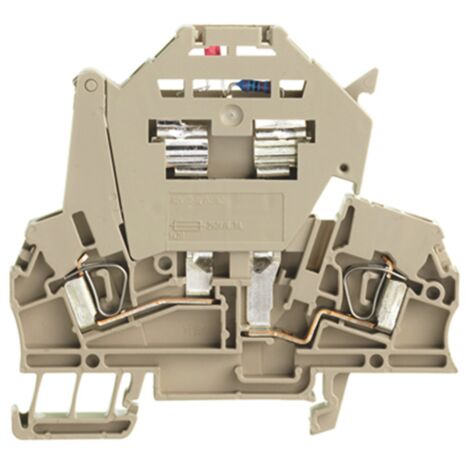 Bloc de jonction rail DIN à fusible Weidmuller Z, Cage à ressort, Beige ( Prix pour 1 )