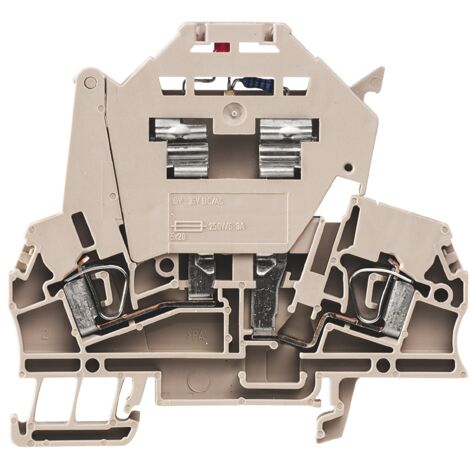 Bloc de jonction rail DIN à fusible Weidmuller ZSI, 2.5mm², Cage à ressort, Beige ( Prix pour 1 )