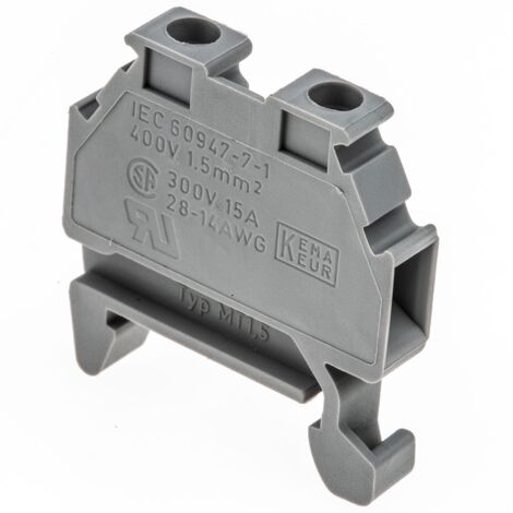 Bloc de jonction rail DIN Phoenix Contact MT 1.5, 0.14  1.5mm², A visser, Gris ( Prix pour Paquet de 5 )
