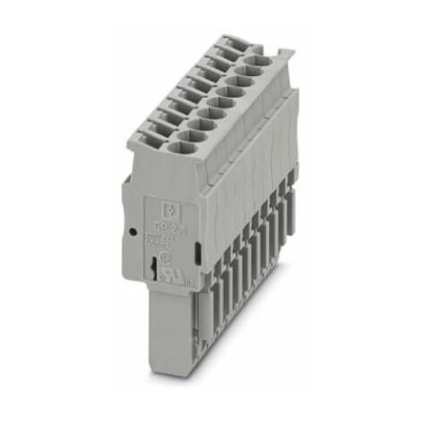 Bloc de jonction rail DIN Phoenix Contact SP 2.5/10, Fixation à ressort, Gris ( Prix pour 1 )