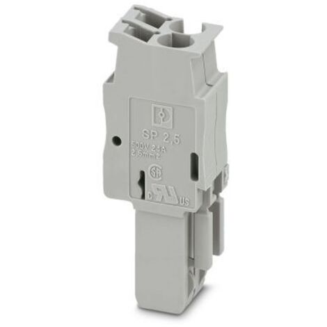 Bloc de jonction rail DIN Phoenix Contact SP 2.5/2, Fixation à ressort, Gris ( Prix pour Paquet de 5 )