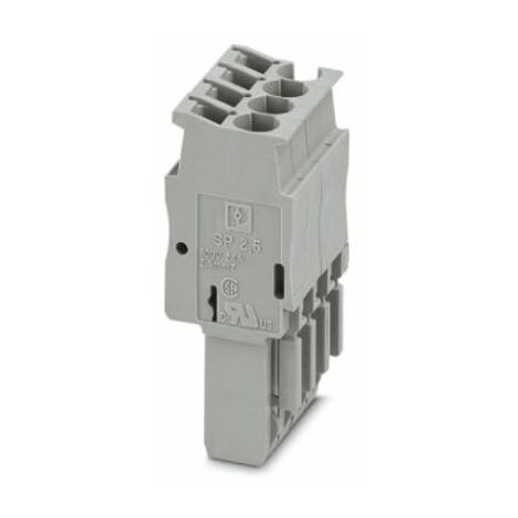 Bloc de jonction rail DIN Phoenix Contact SP 2.5/4, Fixation à ressort, Gris ( Prix pour Paquet de 5 )
