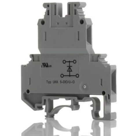 Bloc de jonction rail DIN Phoenix Contact UKK 5-DIO/U-O, 0.2 4mm², Gris ( Prix pour 1 )