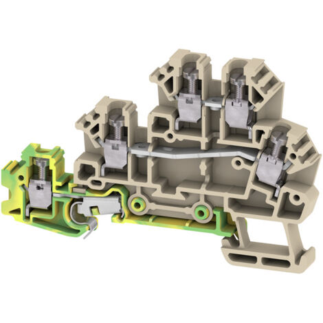 Bloc de jonction rail DIN Weidmüller W, 2.5mm², A visser, Beige foncé ( Prix pour Boîte de 10 )