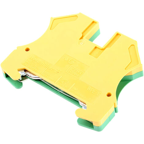 Bloc de jonction rail DIN Weidmuller WPE, 0.5  10mm², A visser, Vert/Jaune ( Prix pour 1 )