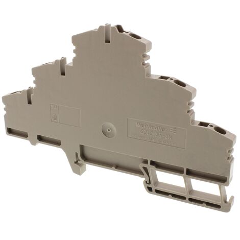 Bloc de jonction rail DIN Weidmuller ZDLD, 2.5mm², Cage à ressort, Marron ( Prix pour Paquet de 5 )
