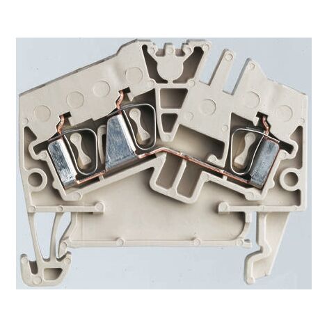 Bloc de jonction rail DIN Weidmuller ZDU, 2.5mm², Cage à ressort, Beige ( Prix pour Paquet de 5 )