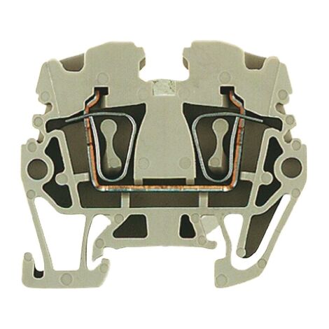 Bloc de jonction rail DIN Weidmuller ZDUA, 2.5mm², Traversée de panneau, Beige foncé ( Prix pour Paquet de 5 )