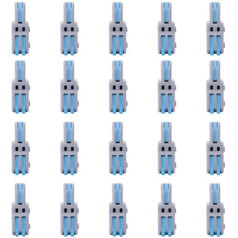Bloc de jonction rapide en T, 20 pièces, connecteur 1 entrée 2 sorties pour câbles (bleu)