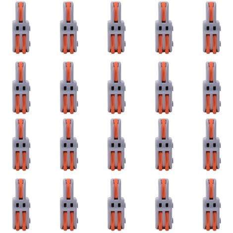 Bloc de jonction rapide en T - 20 pièces, connecteur de câble 1 entrée 2 sorties à pression (Orange)
