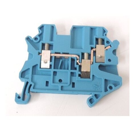 Bloc de jonction simple 3 connexions 1 étage pour fil souple 2.5mm² bleu bornes vis UT 2,5-TWIN BU PHOENIX 3044526