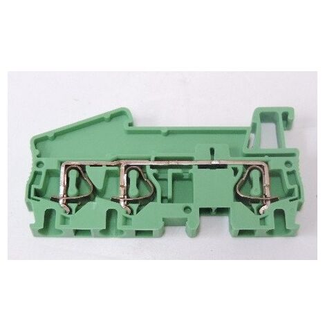 Bloc de jonction simple 3 connexions 1 étage pour fil souple 4mm² vert bornes ressort ST 4-TWIN GN PHOENIX 3037384