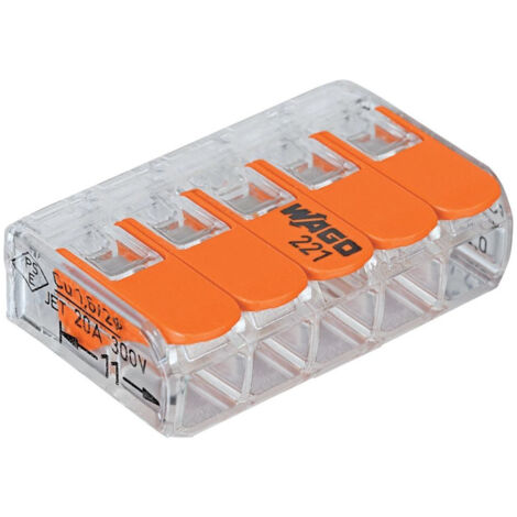Bloc de jonction Wago-COMPACT 5 x 0,2-4qmm transparent