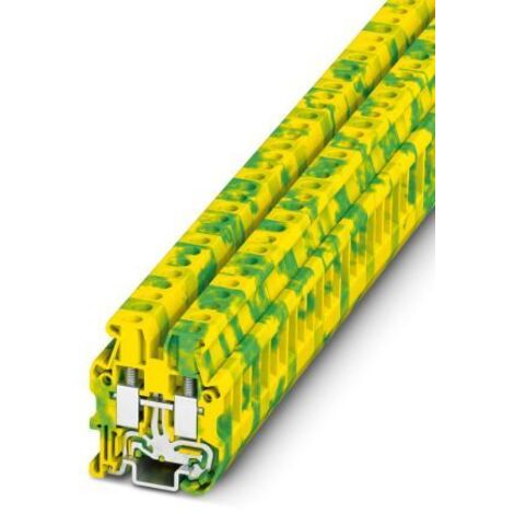 Bloc de mise à la terre Phoenix Contact MUT 4-PE, 4mm², A visser, Vert/Jaune ( Prix pour Paquet de 5 )