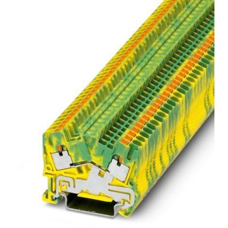 Bloc de mise à la terre PTS 2.5-PE, 2 voies , raccordement Enfichable, 26  12 AWG, Vert/Jaune ( Prix pour Paquet de 5 )