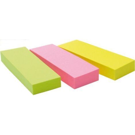 Bloc de notas adhesivas quita y pon post-it 671/3 mininotas rosa/verde/amarillo neon