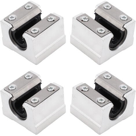 Bloc de palier linéaire SBR10UU en aluminium, 4 pièces pour machine CNC, glissière à billes pour mouvement linéaire.