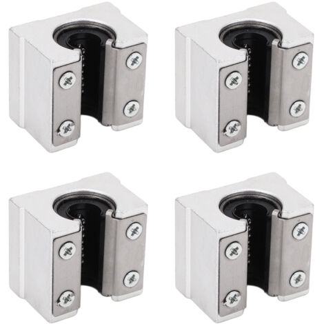 Bloc de palier linéaire SBR10UU en aluminium, 4PCS pour machine CNC, glissière à billes pour mouvement linéaire.