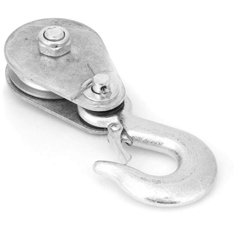 Bloc de poulie de roue unique bloc de poulie de corde de levage en acier haute résistance avec crochet bloc de poulie simple pour le glissement de