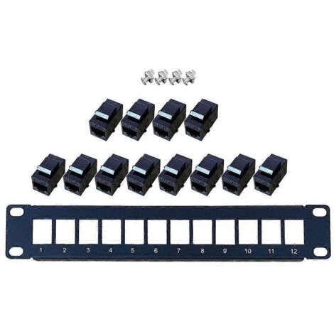 Bloc de raccordement Ethernet mural/en rack 1U pour câblage CAT5e