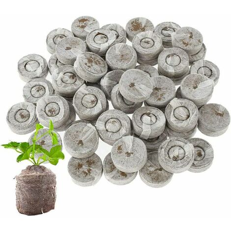 Bloc de Sol de semis 30mm, 50PCS Granulés de Sol de Tourbe pour la Culture de Plantes de Jardinage, de Plantes de Multiplication et de Germination Cisea