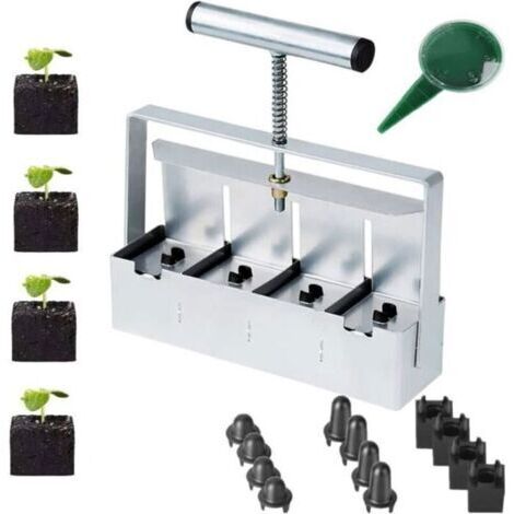 Bloc de Terreau Manuel 4pcs 5cm pour Planter des Graines Presse Motte pour Semis Outil pour Planter des Graines de Jardin en Extéri