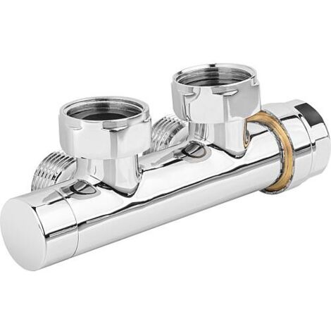 Bloc de vannes Thermostat 343TA chromé DN20 (3/4"), forme équerre