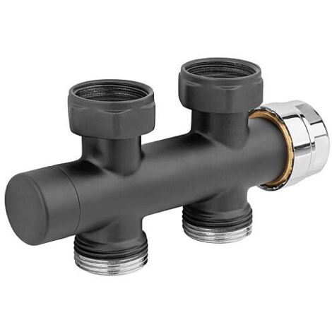 Bloc de vannes Thermostat 344NN noir DN20 (3/4"), forme à passage direct