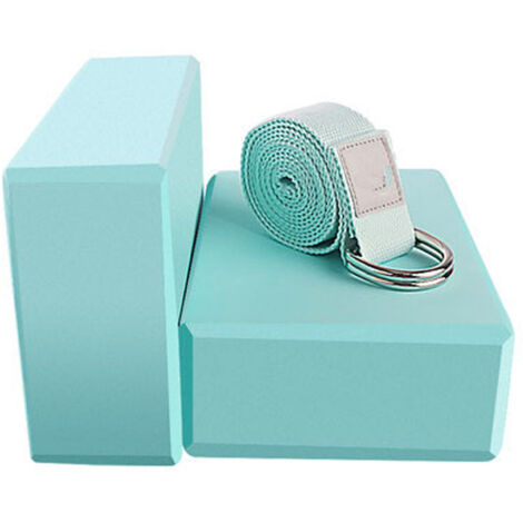 Bloc De Yoga - EVA - 9 x 15 x 18 cm - Pour Yoga Méditation Et Étirements - Lot De 2 Avec Sangle