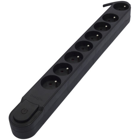 Bloc Design 8x16A avec interrupteur - 1,5m - Noir