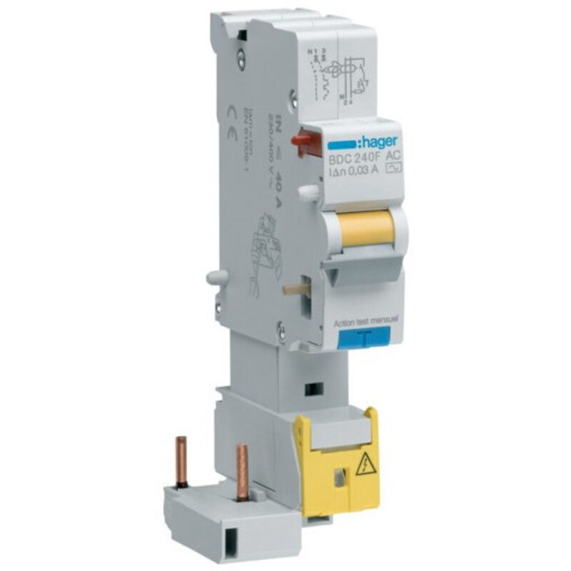 Hager - Bdc240f Bloc Différentiel 1p+n 40a 30ma Type Ac
