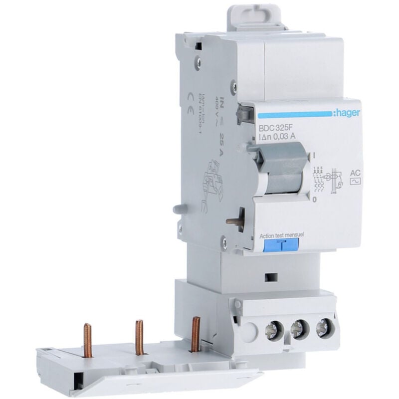 Hager - Bloc différentiel 3 Pôles 25A 30mA type ac BDC325F