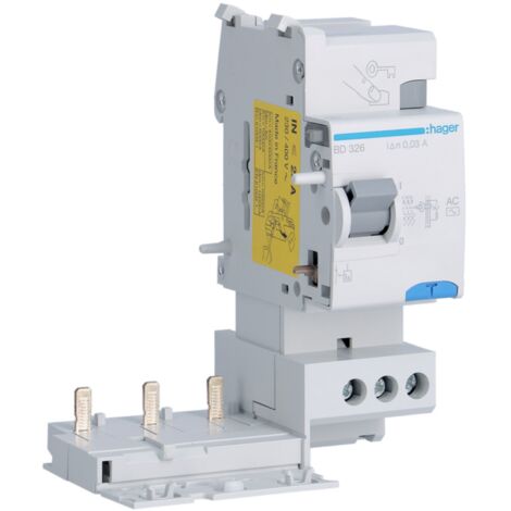 Bloc dif 3P 25A 30mA AC - BLOCS DIFFERENTIELS HAGER BD326