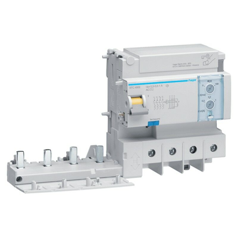 Hager - Bloc différentiel 4P 125A réglable ac 6 modules BTC480E
