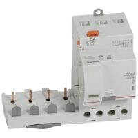 Bloc diff adapt DX³-vis-4P-400V~-40A-typeHpi-30mA-disj 1mod/pôle-câbl trad
