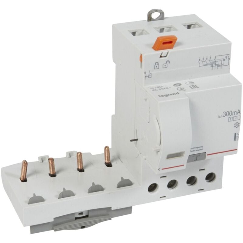 Legrand - Bloc différentiel adaptable à vis DX³ pour disjoncteur 1 module par pôle 4 Pôles 400V 63A type ac 300mA sélectif 410521