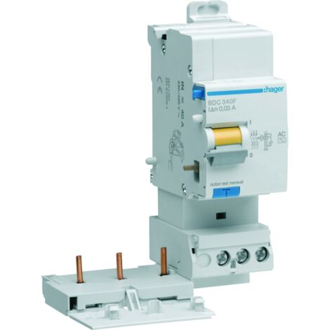 Bloc différentiel 3 Pôles 40A 30mA type AC HAGER BDC340F