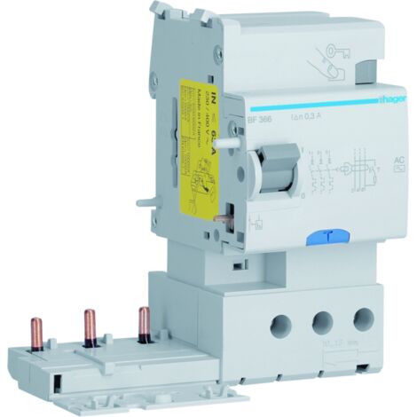 Bloc différentiel 3P 63A 300mA type AC 50/60Hz - HAGER BF366